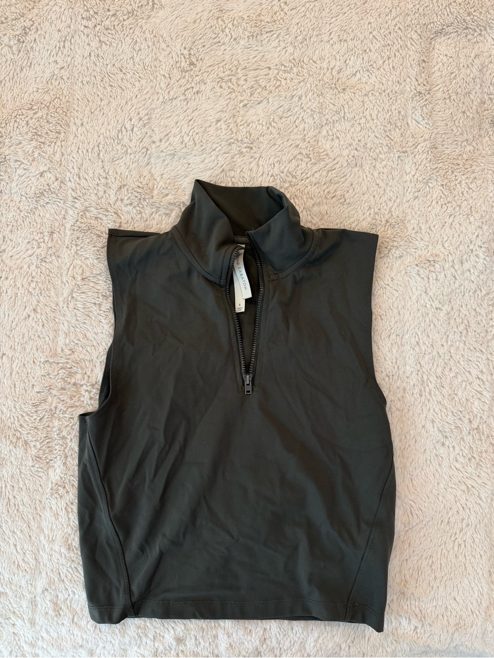 Women’s Black Sleeveless Zip Mock Neck Top -